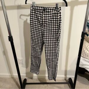 Women's Black and White Checkered Pants